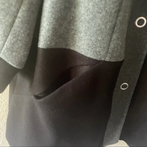 SOLD Rafaella Plus Size Black & Gray Color Block Outerwear Coat - Picture 7 of 9